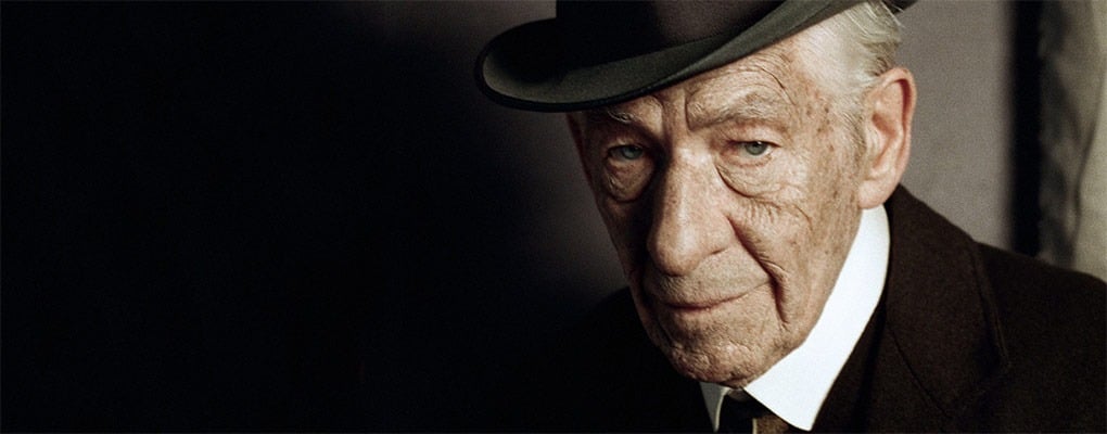 Image of Ian McKellen as an aged Sherlock Holmes in Mr Holmes