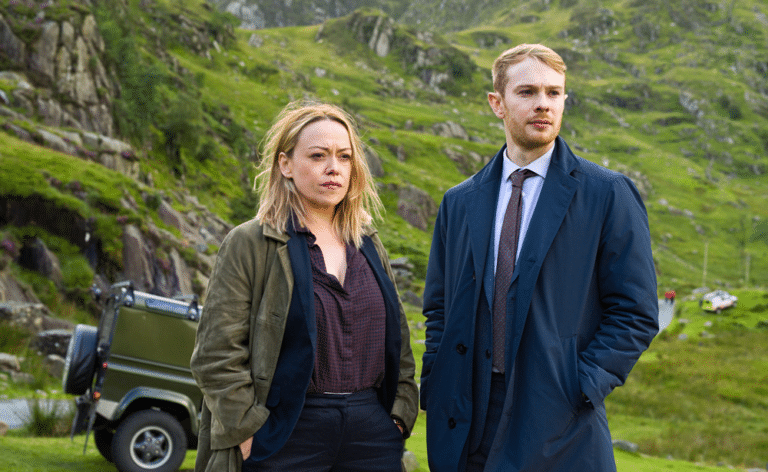 Sian Reese-Williams and Sion Alun Davies star as DI Cadi John and DS Owen Vaughan in Hidden/Craith