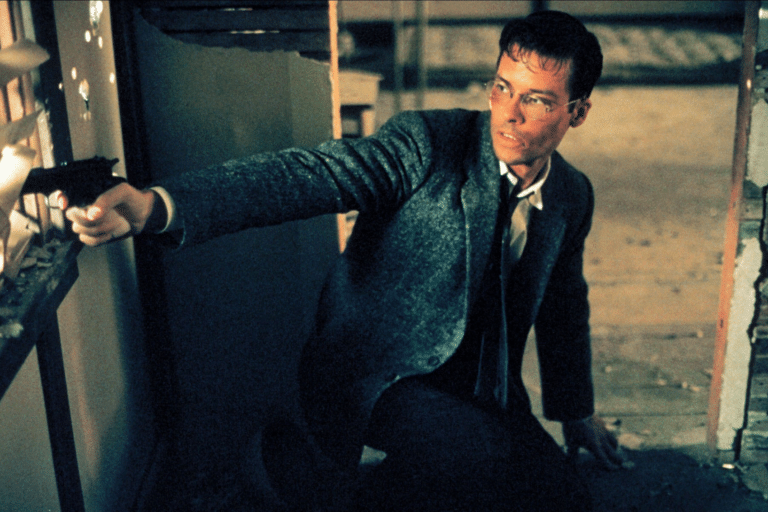 Photo of Guy Pearse playing Gytha Lodge's favourite detective, Ed Exley, in the film adaptation of James Ellroy's LA Confidential