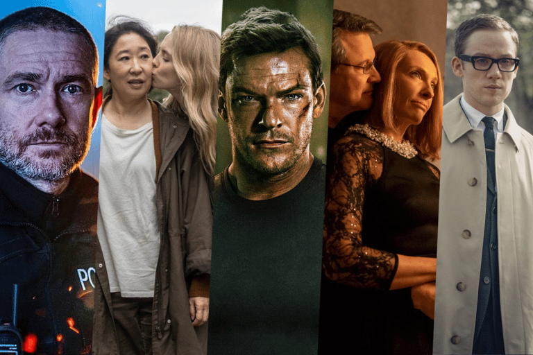 Image showing a selection of the best crime TV shows of 2022: The Responder, Killing Eve, Reacher, The Staircase and The Ipcress File