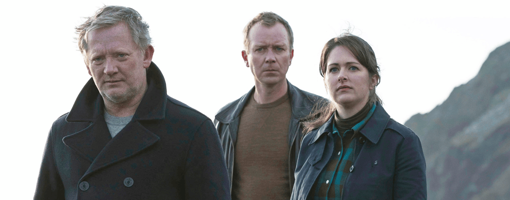 Image of Douglas Henshall, Steven Robinson and Alison O'Donnell in BBC One's Shetland 