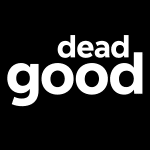 Black square featuring the Dead Good logo.