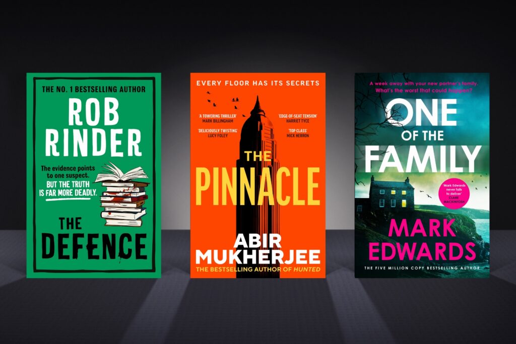 Best books out in June 2026, including The Defence by Rob Rinder, The Pinnacle by Abir Mukherjee, and One of the Family by Mark Edwards.